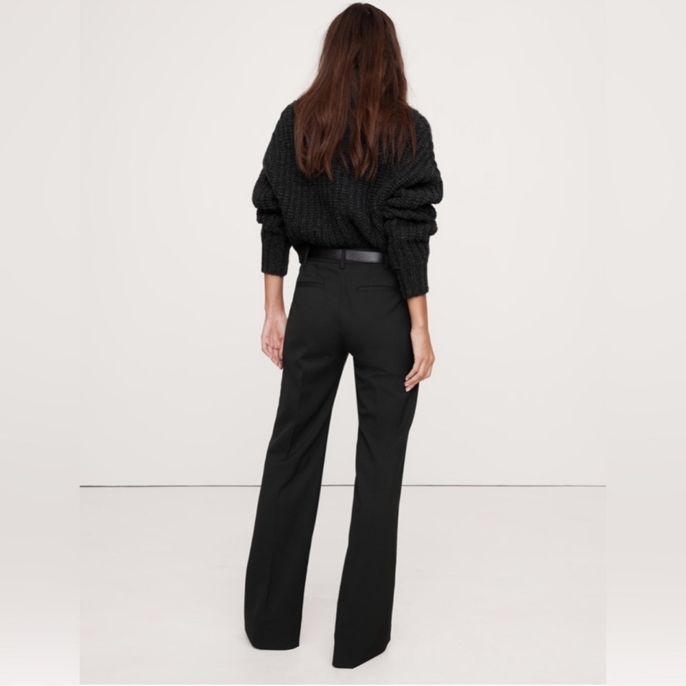 Nwt! Banana Republic Black High Rise Wide Leg Flare Pant - 539197
